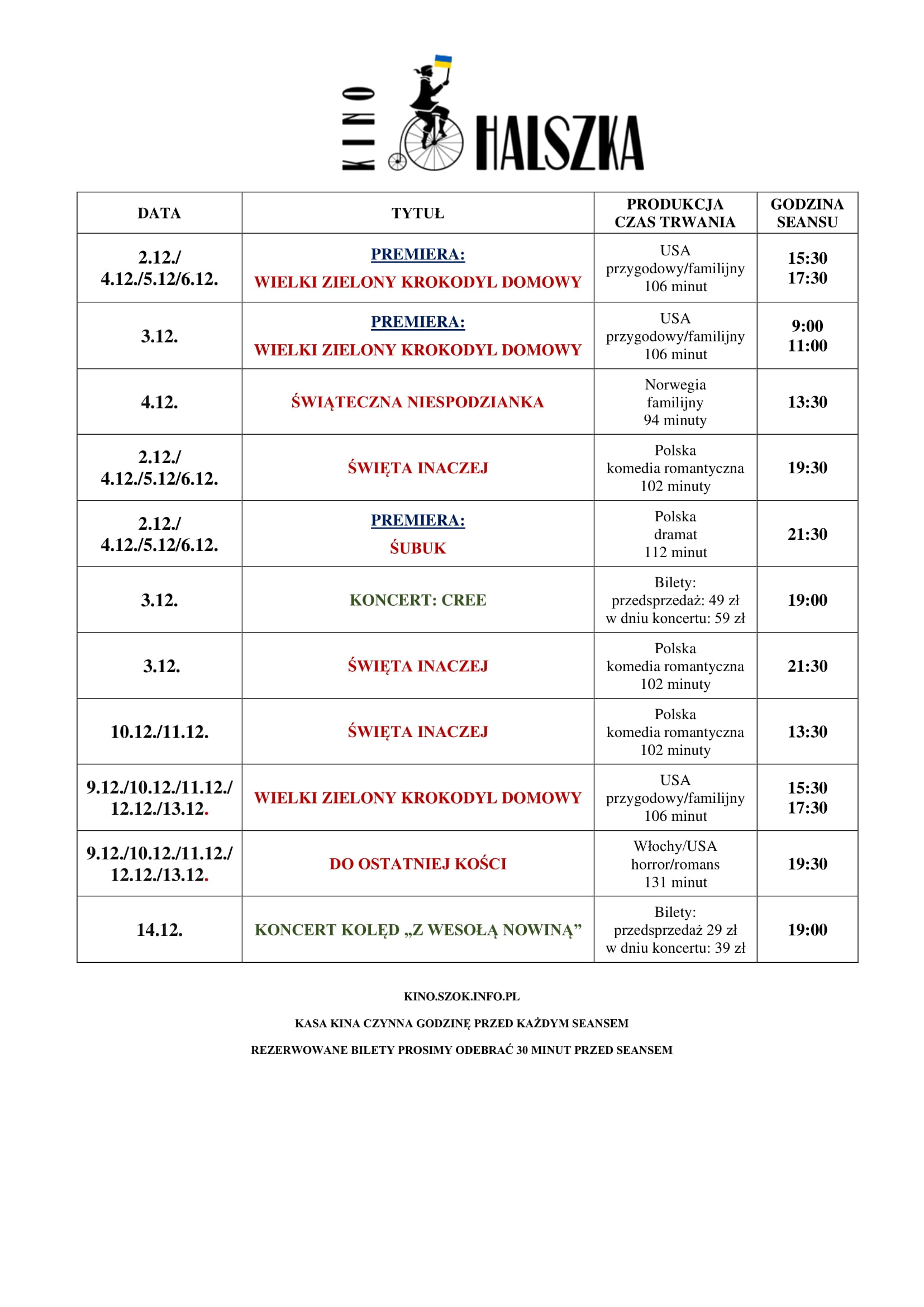 Repertuar 2-14.12.2022