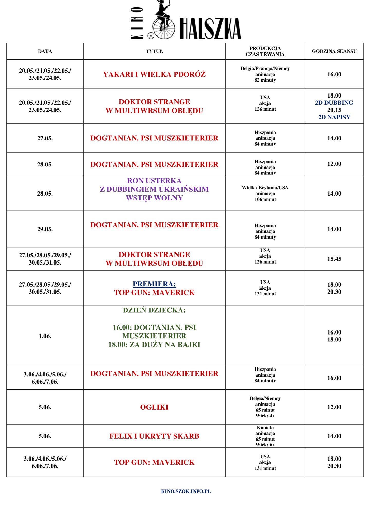 Repertuar 20.05.-7.06.2022