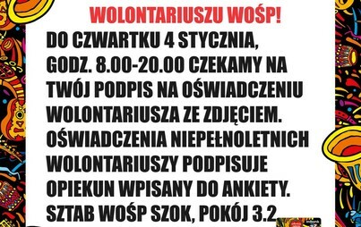 Zdjęcie do Wolontariusze WOŚP proszeni o podpisy