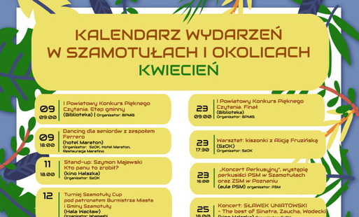Zdjęcie do Kalendarz imprez: KWIECIEŃ 2026