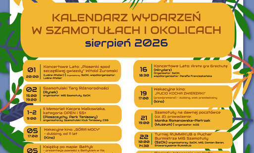 Zdjęcie do Kalendarz imprez: SIERPIEŃ 2026